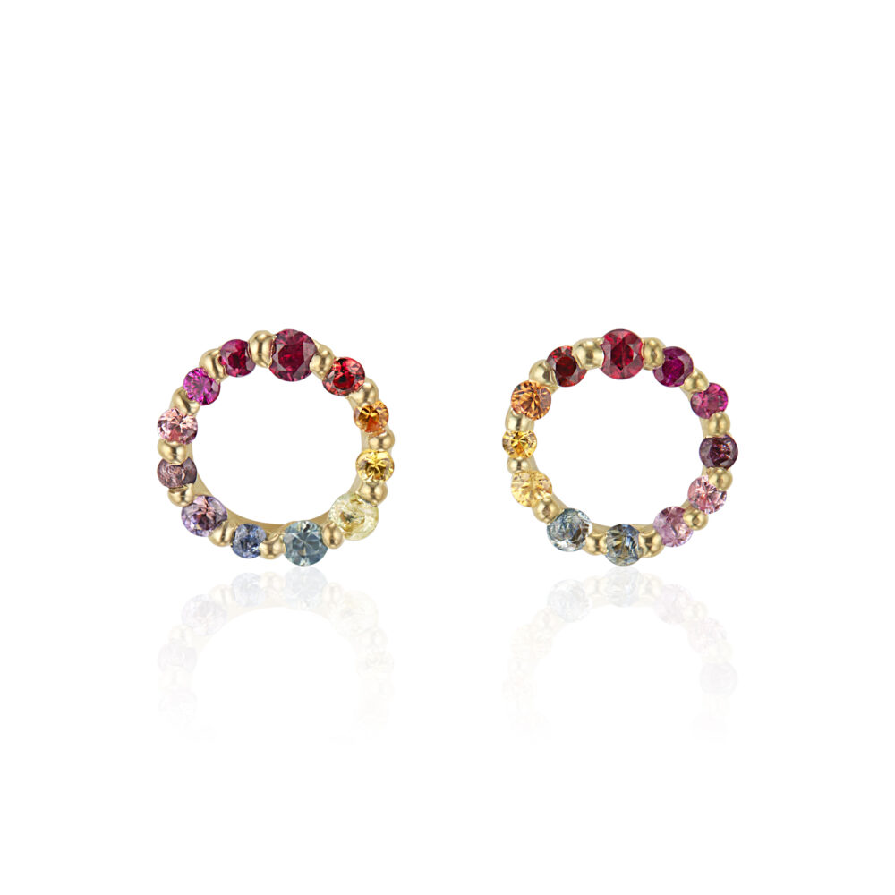 Love Comes Full Circle Rainbow Sapphire Earrings | Jayne Moore Love Comes Full Circle Rainbow Sapphire Earrings | Jayne Moore