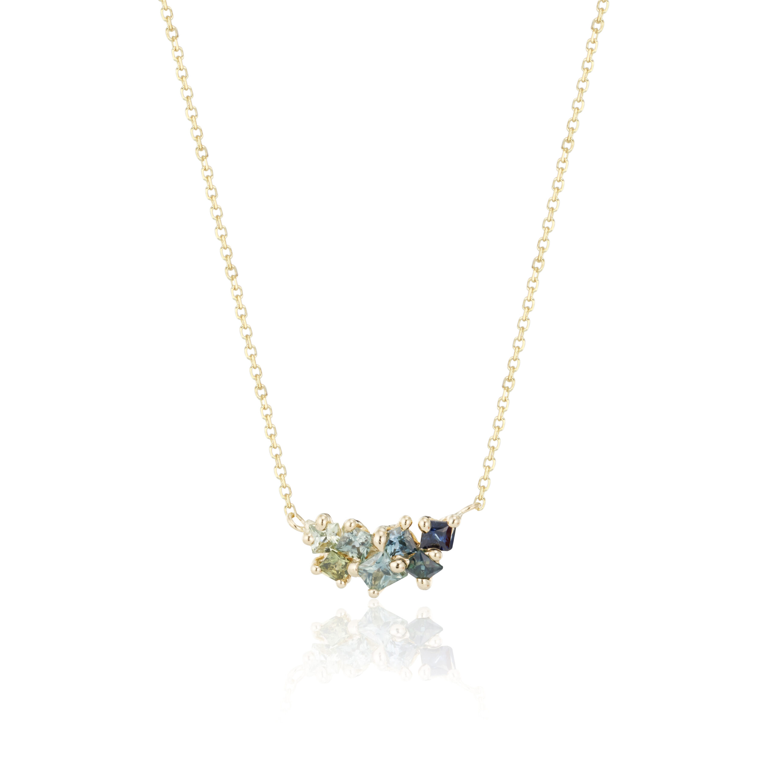 Bonnie Blues Color-Phase Necklace, Cast Not Set, in Yellow Gold.