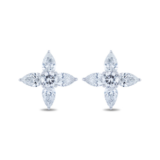 4 carat Diamond Earrings 18k White Gold