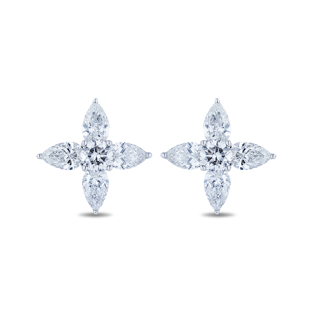 4 carat Diamond Earrings 18k White Gold