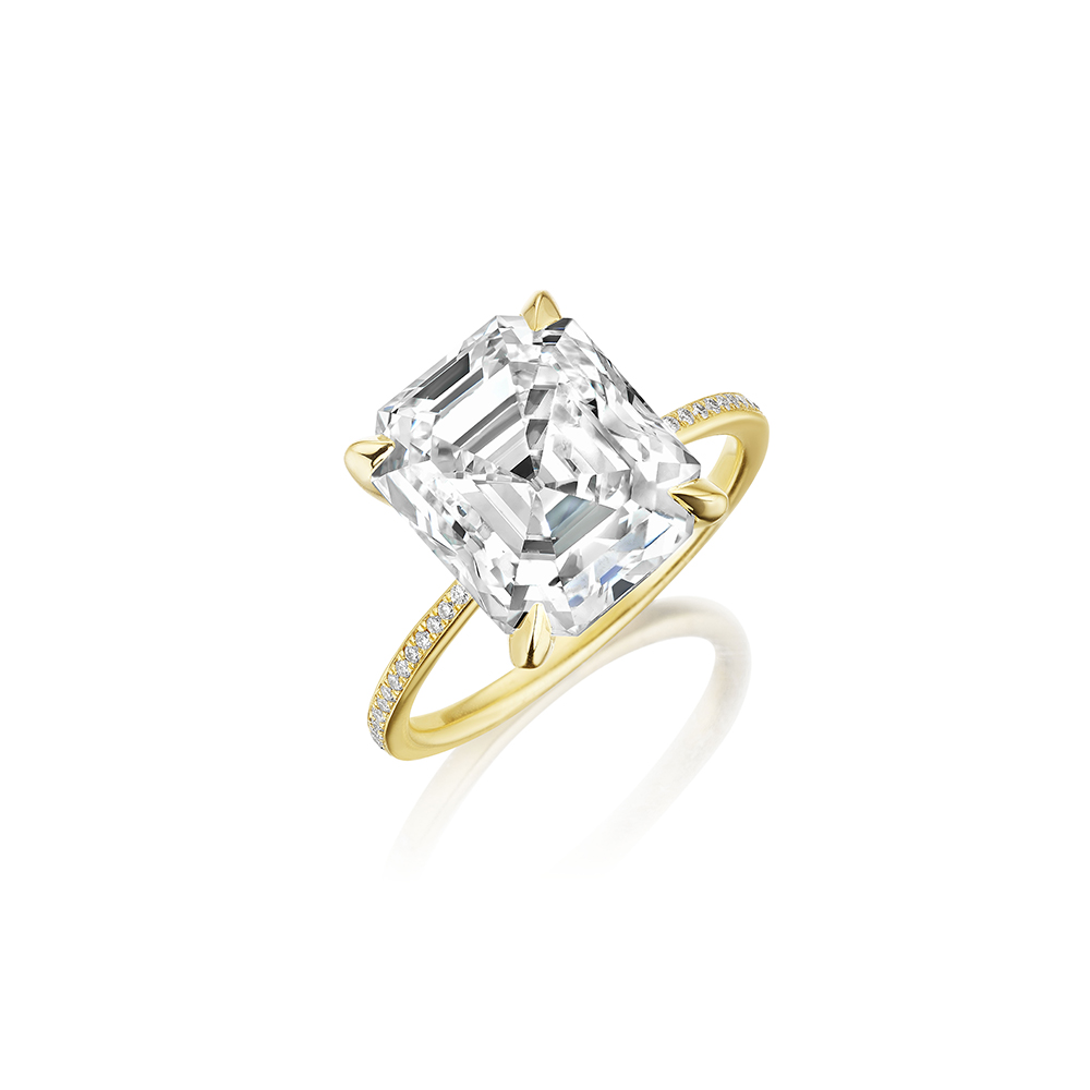 5.69 carat Emerald Cut Diamond Anne Ring  | Marisa Perry by Douglas Elliott