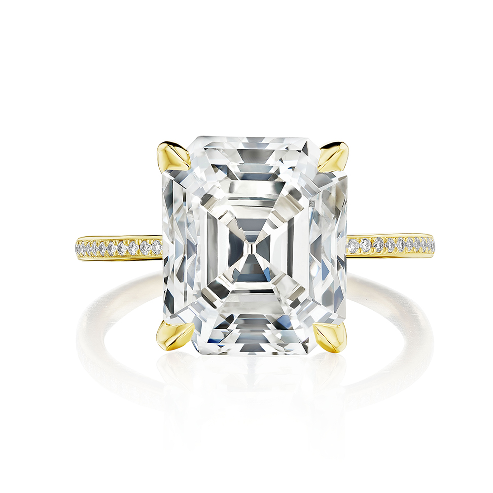 5.69 carat Emerald Cut Diamond Anne Ring  | Marisa Perry by Douglas Elliott