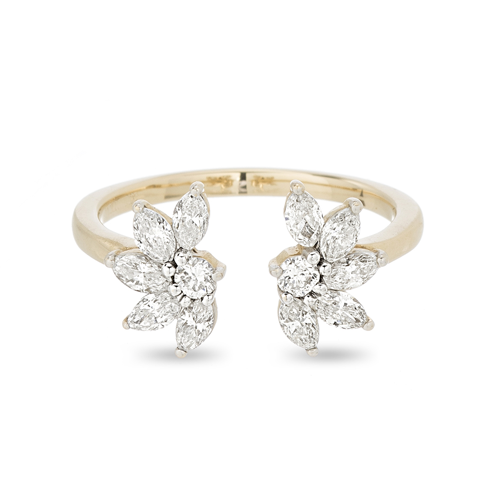 Grace Half Flower Marquise Ring 14k Yellow Gold | Adina Reyter