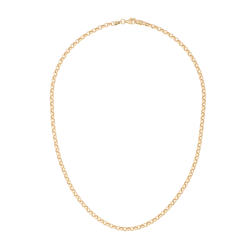 Rolo Chain Necklace with 3mm Gauge Links 14k Yellow Gold | Adina Reyter