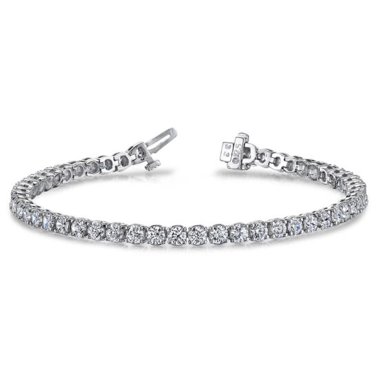 6.72 Carat Diamond Tennis Bracelet 18k White Gold