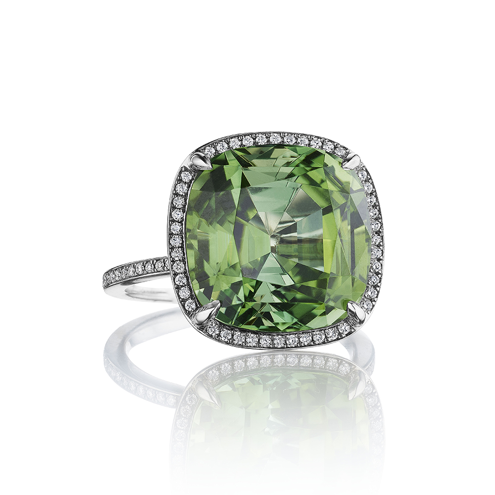 11.47 carat Mint Green Tourmaline Anne Inlove Ring | Marisa Perry by Douglas Elliott