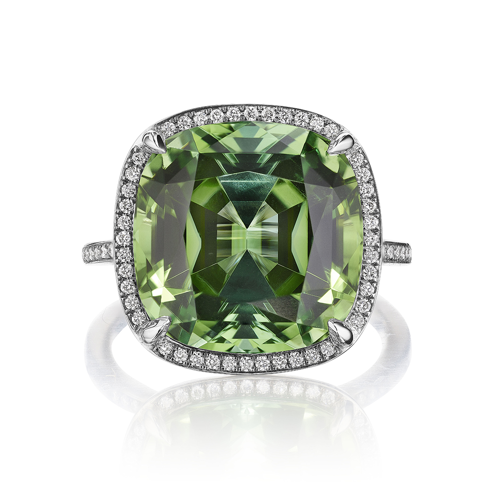 11.47 carat Mint Green Tourmaline Anne Inlove Ring | Marisa Perry by Douglas Elliott