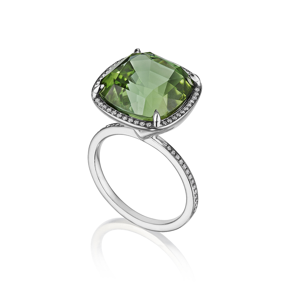 11.47 carat Mint Green Tourmaline Anne Inlove Ring | Marisa Perry by Douglas Elliott