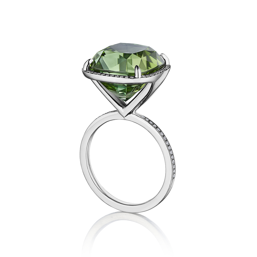 11.47 carat Mint Green Tourmaline Anne Inlove Ring | Marisa Perry by Douglas Elliott