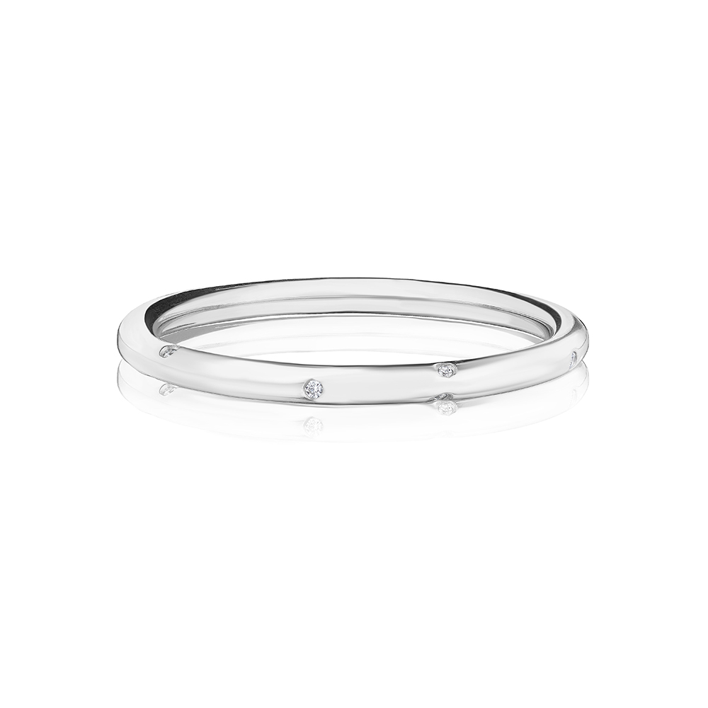 Scattered High Polished Finish Band Platinum | Marisa Perry by Douglas Elliott