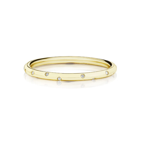 Scattered High Polished Finish Band 18k Yellow Gold | Marisa Perry by Douglas Elliott