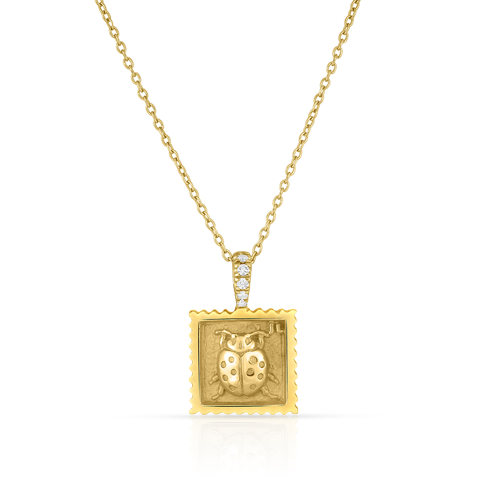 Stamp collection Ladybug Necklace 18k Yellow Gold | Marisa Perry by Douglas Elliott