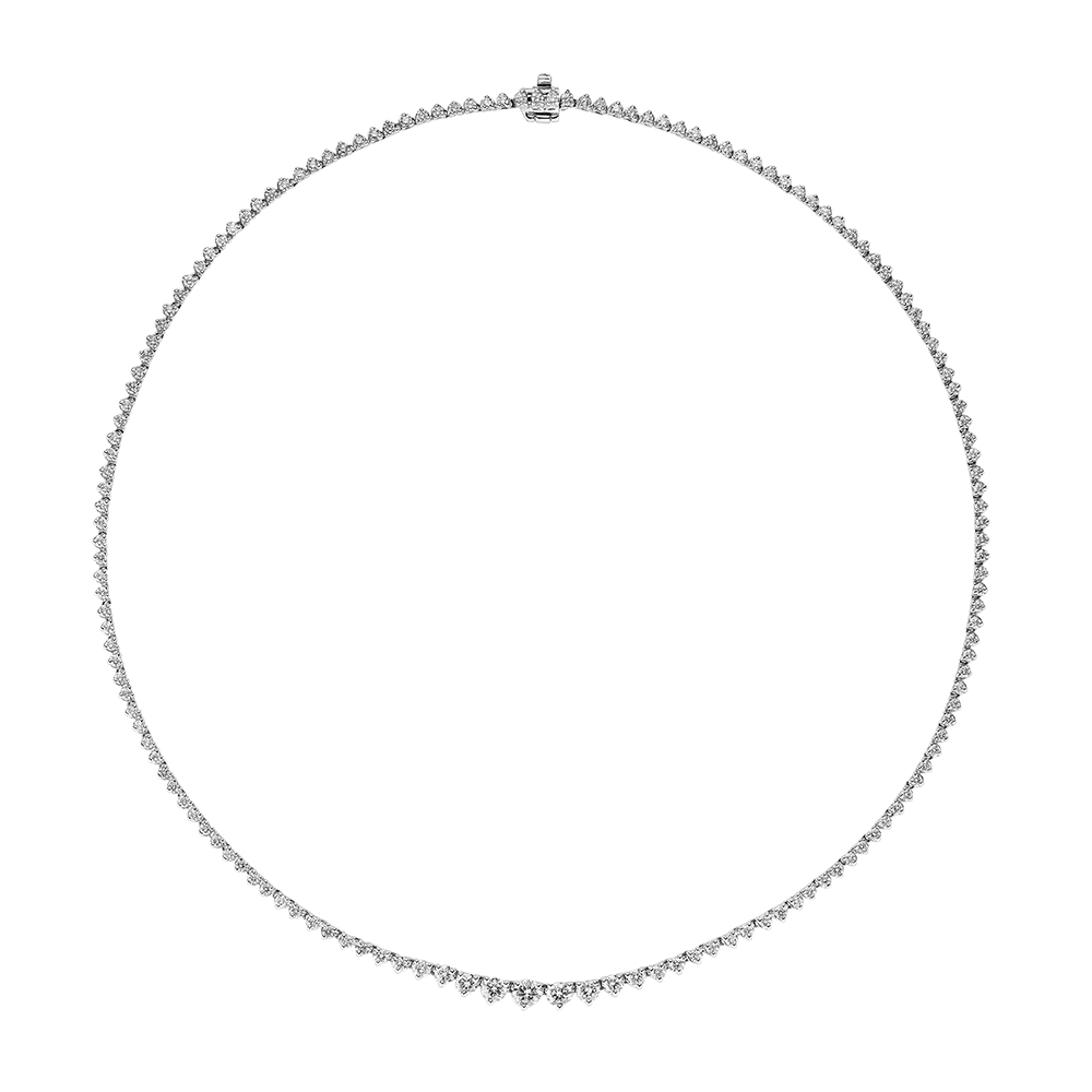 7 carat Graduated Diamond Rivière (Tennis) Necklace 14k White Gold