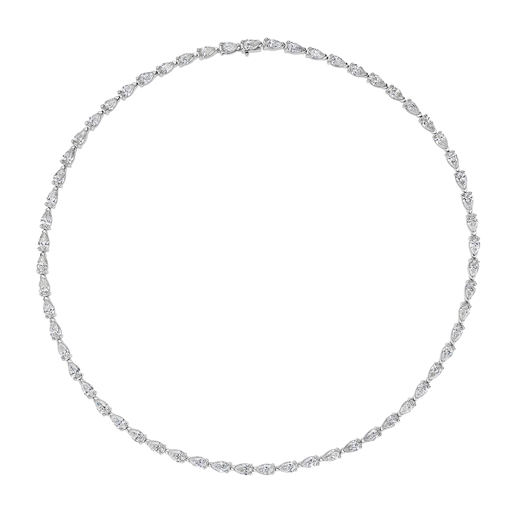 12 Carat Pear Diamond Rivière (Tennis) Necklace | Marisa Perry by Douglas  Elliott - Necklaces Jewelry Collections