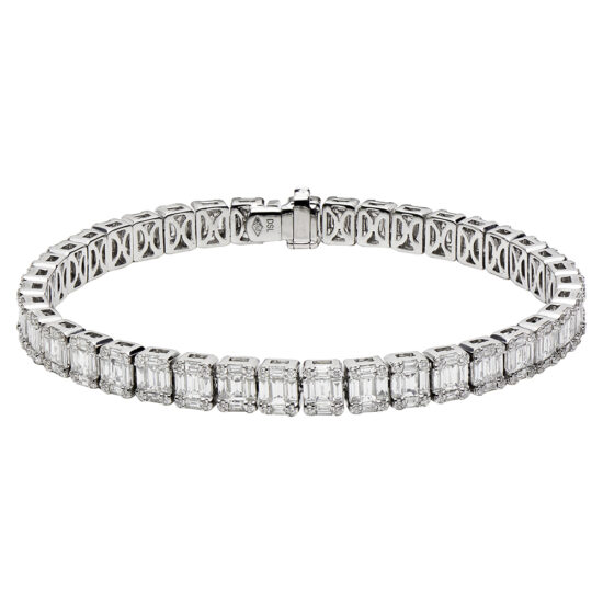 6.82 Carat Diamond Tennis Bracelet - <span class="description">18k yellow gold</span>