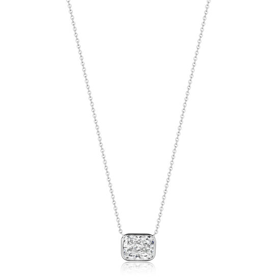 Radiant Diamond Bezel Set Pendant 14k White Gold | Marisa Perry By Douglas Elliott