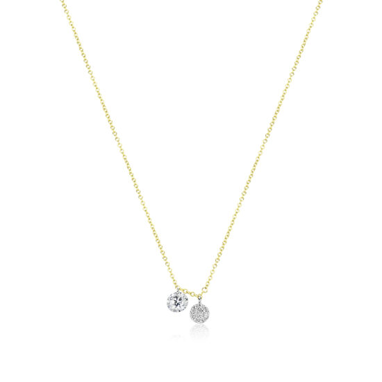 Diamond Disc Necklace 14k Yellow Gold