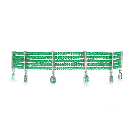 Green Emerald and Diamond Choker Necklace | Marisa Perry by Douglas Elliott