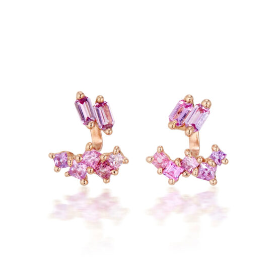 Rita - Pink & Purple Sapphire Earrings | Jayne Moore