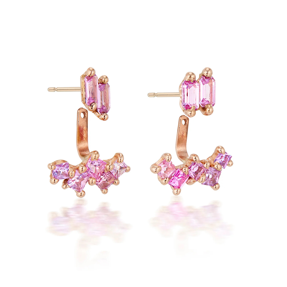 Rita - Pink & Purple Sapphire Earrings | Jayne Moore