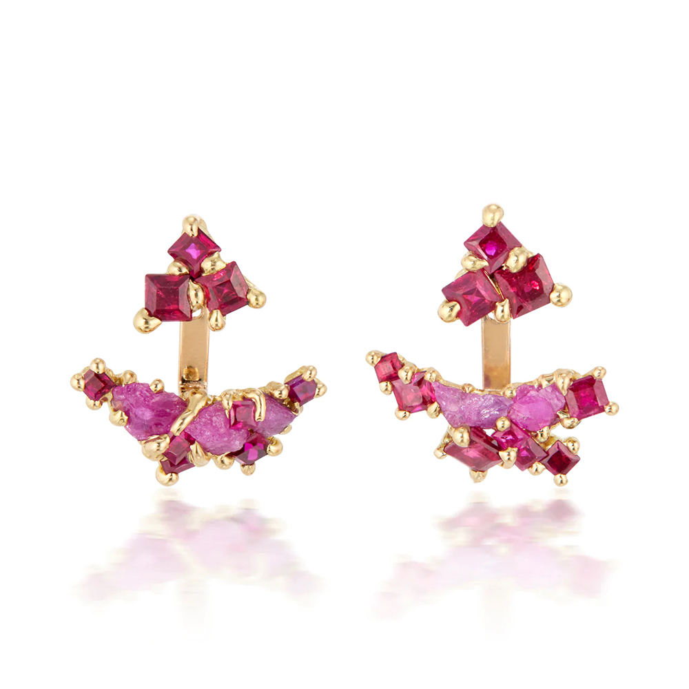 Madeline - Two Part Ruby Earrings | Jayne Moore