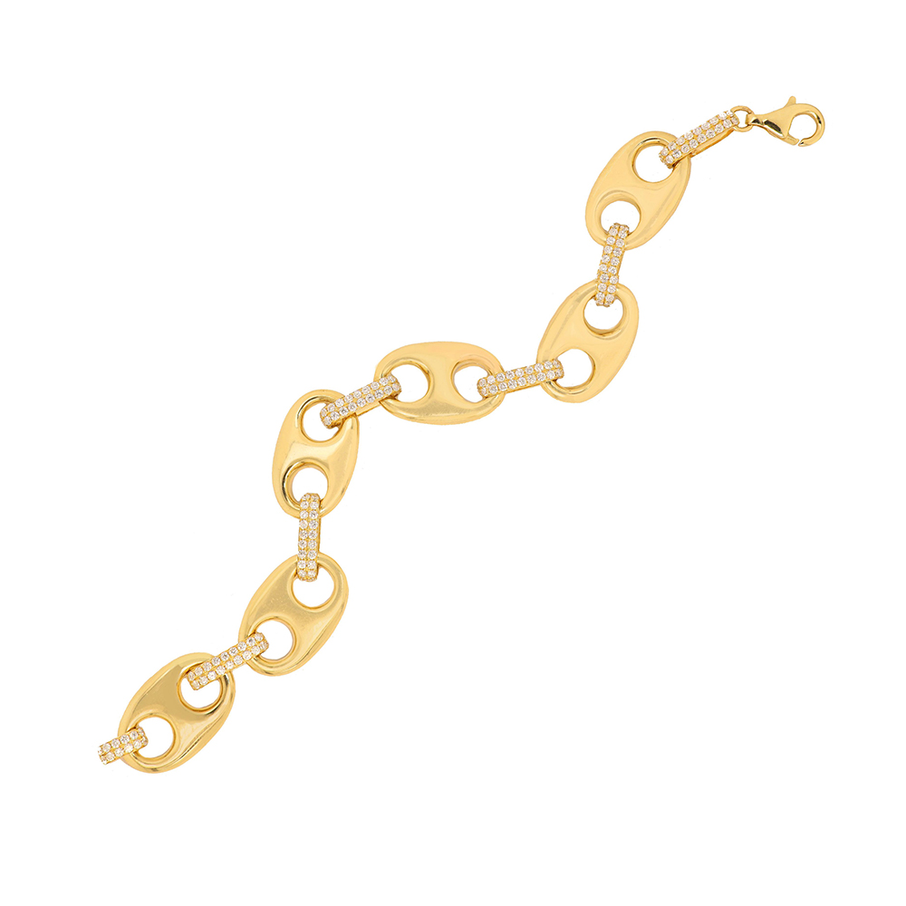 1.65 carat diamond link bracelet 14k yellow gold