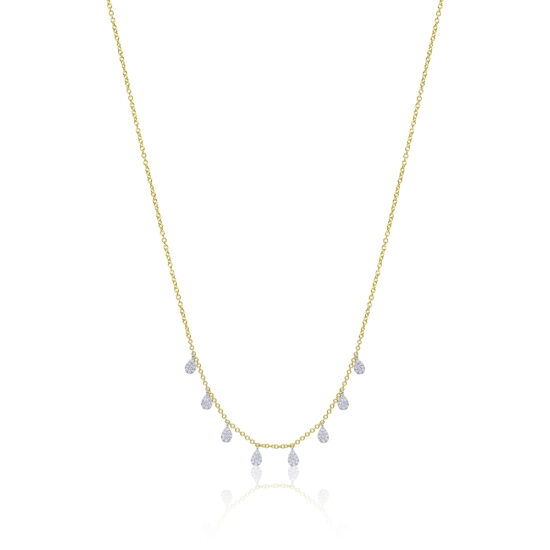 Dainty Diamond Charm Necklace 14k Yellow Gold