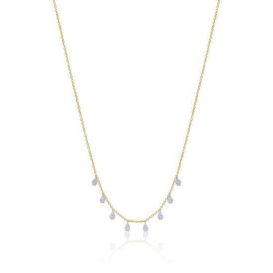 Dainty Diamond Charm Necklace 14k Yellow Gold