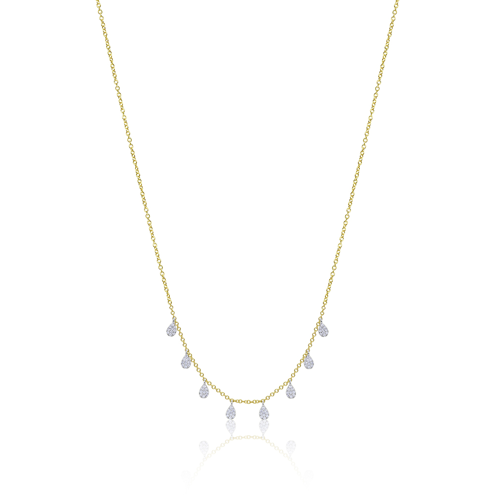 Dainty Diamond Charm Necklace 14k Yellow Gold