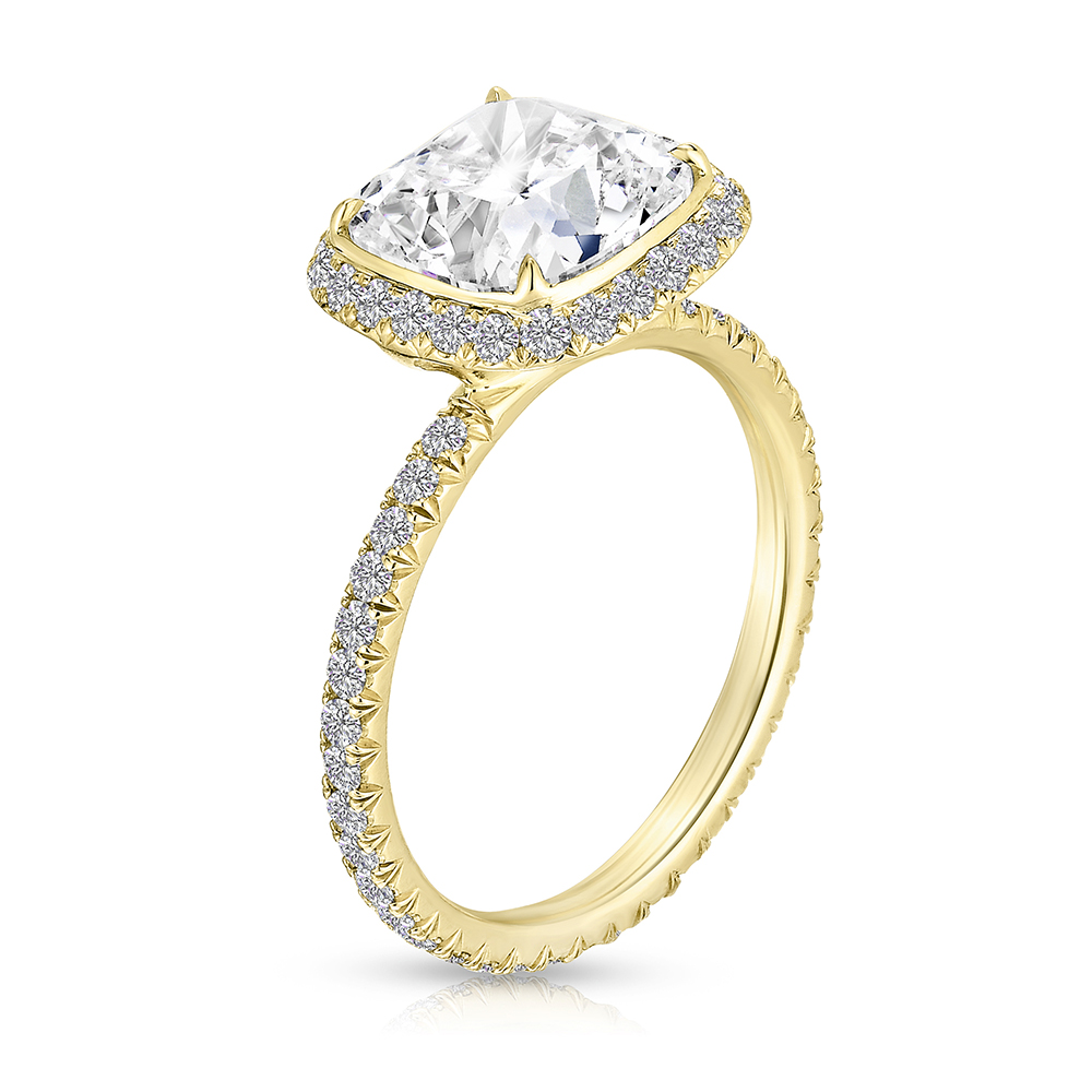 4.03 Carat Cushion InLove 18k Yellow Gold | Marisa Perry by Douglas Elliott