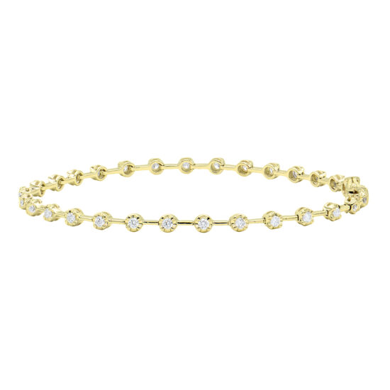 0.91 Carat Round Brilliant Cut Diamond Bracelet 18k Yellow Gold