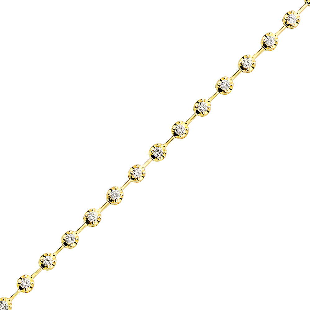 0.91 Carat Round Brilliant Cut Diamond Bracelet 18k Yellow Gold