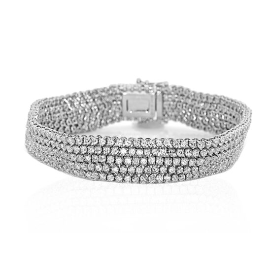 5 Row Diamond Bracelet 18k White Gold