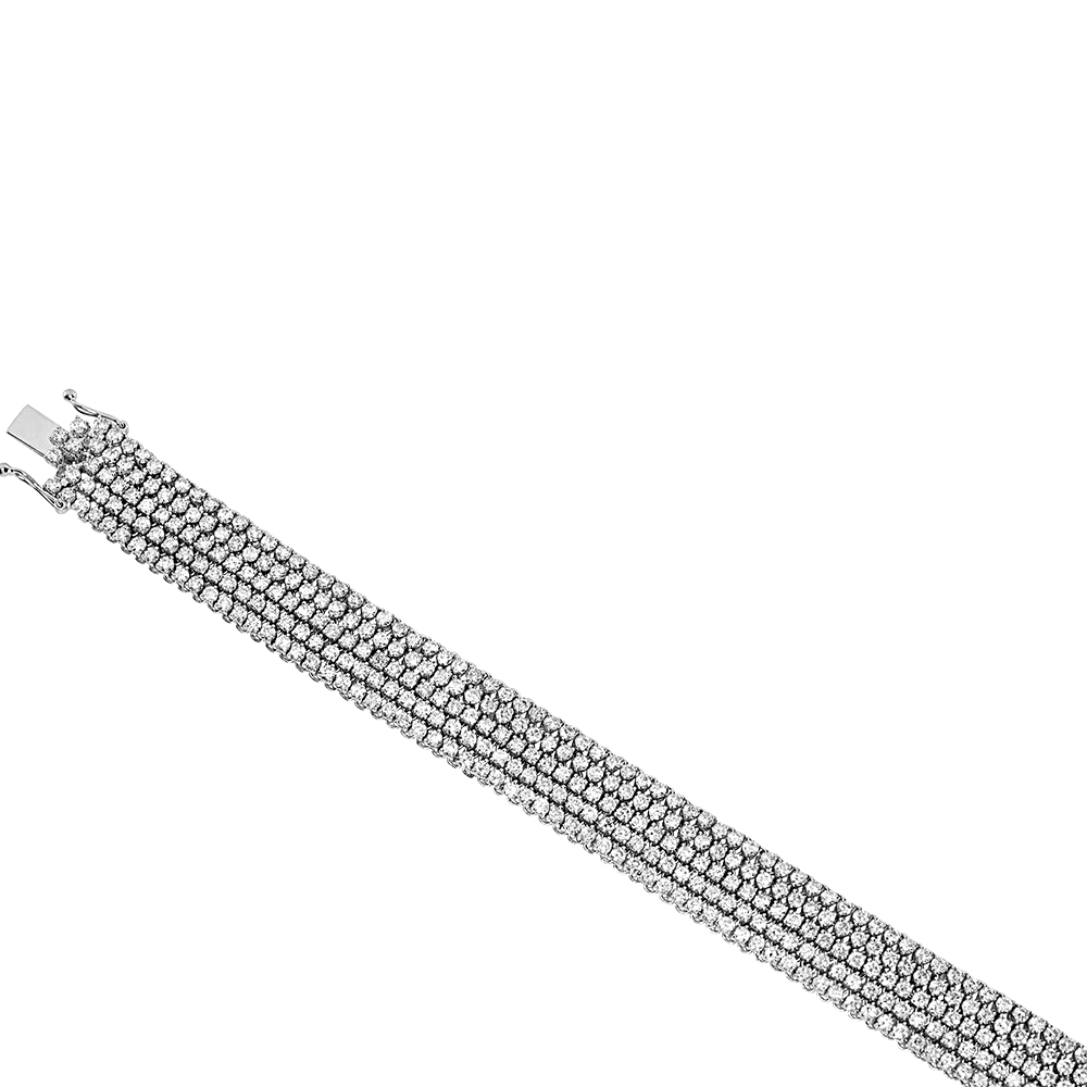 5 Row Diamond Bracelet 18k White Gold