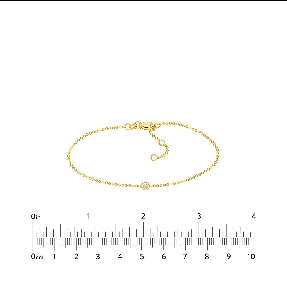 Bezel Set Diamond Chain Bead Bracelet