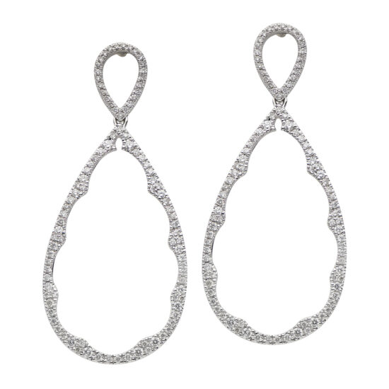 Diamond Drop Earrings 18k White Gold
