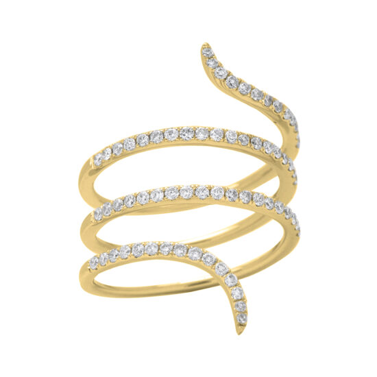 Diamond Spiral Ring 18k Yellow Gold
