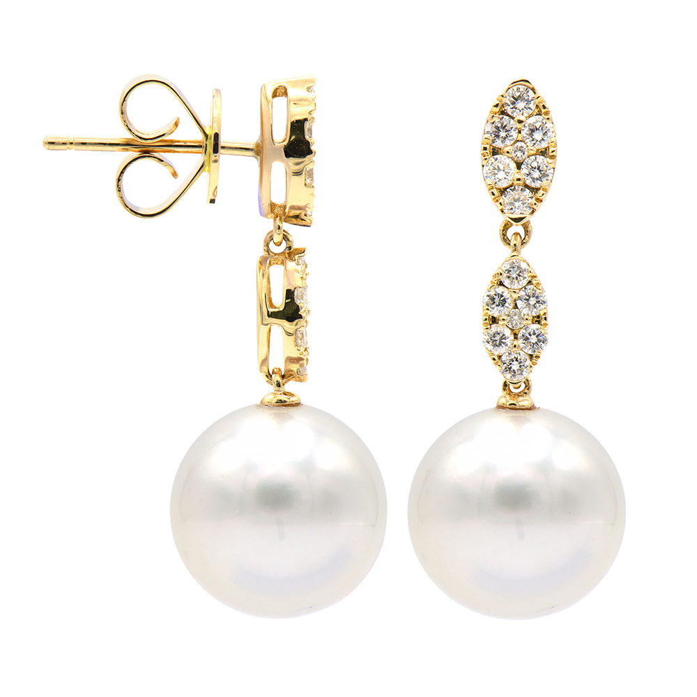 Freshwater Pearl Earrings 18k Yellow Gold