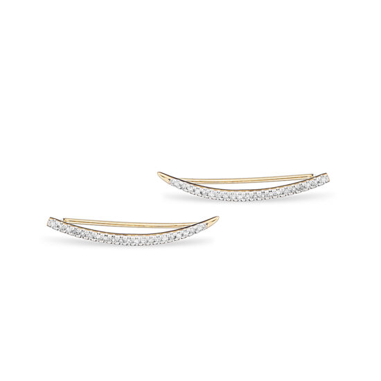 Large Pavé Curve Wing Earrings | Adina Reyter