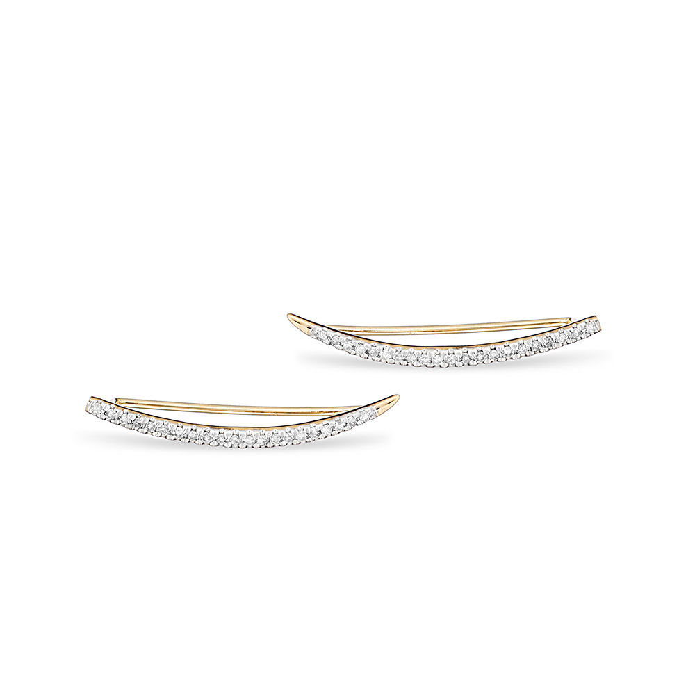 Large Pavé Curve Wing Earrings | Adina Reyter