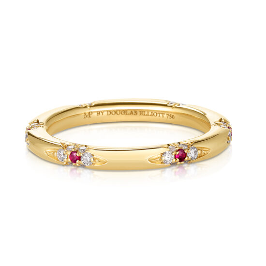 The Nesi Band in 18K Yellow Gold with Diamonds and Rubies | Marisa Perry by Douglas Elliott