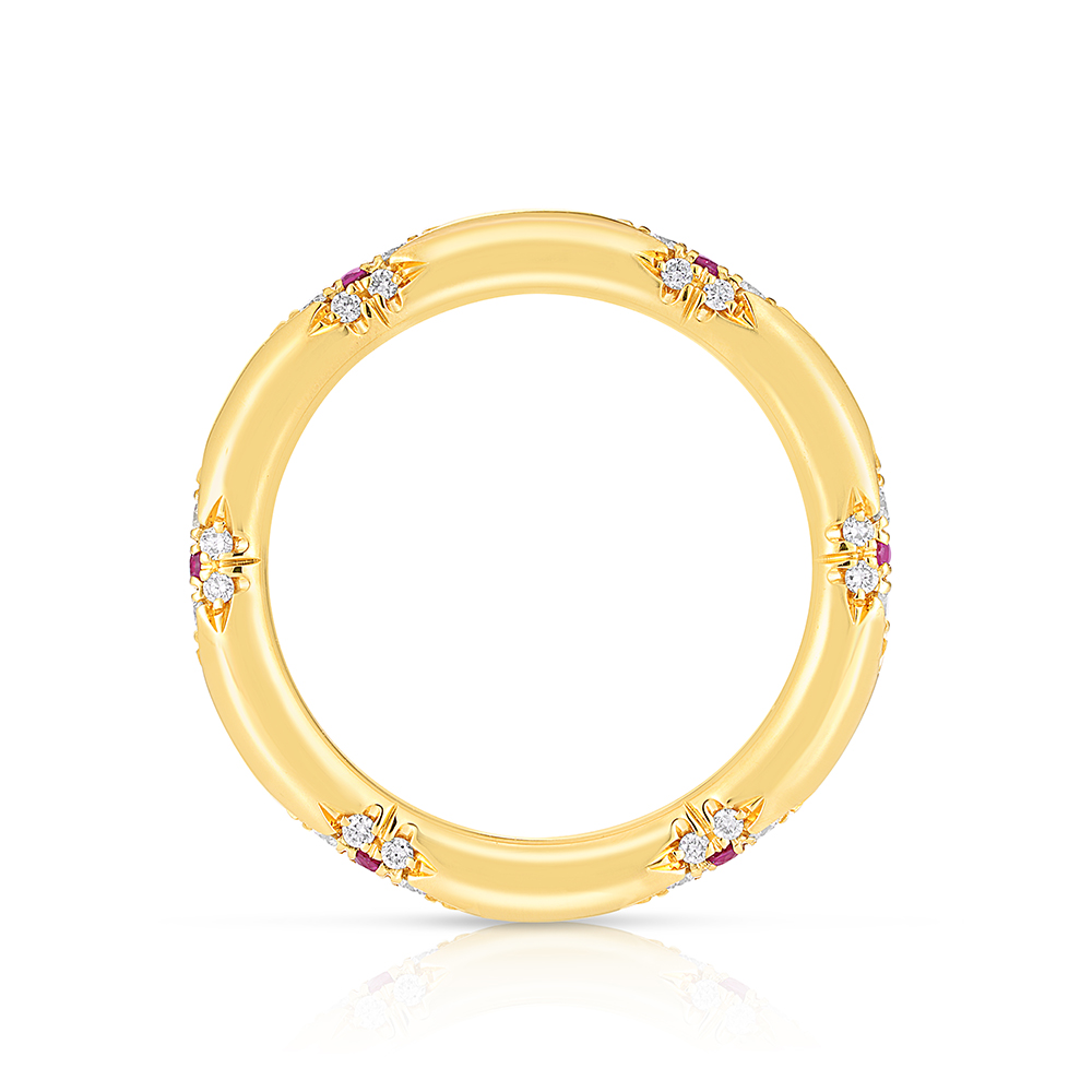 The Nesi Band in 18K Yellow Gold with Diamonds and Rubies | Marisa Perry by Douglas Elliott The Nesi Band in 18K Yellow Gold with Diamonds and Rubies | Marisa Perry by Douglas Elliott