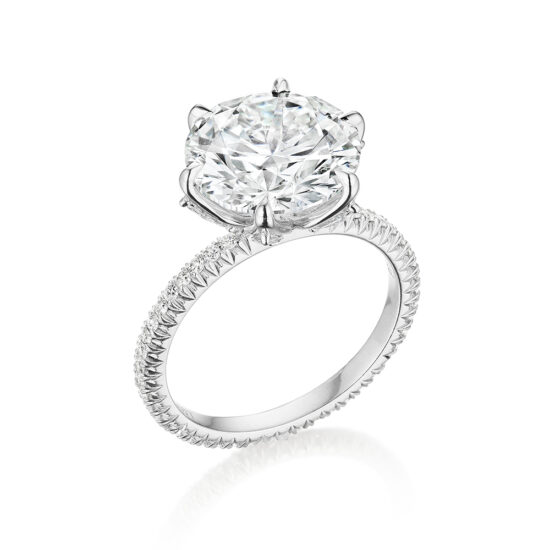 Round Brilliant Lotus Setting in Platinum | Marisa Perry by Douglas Elliott
