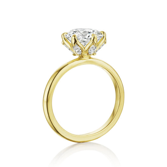 Round Brilliant Lotus Setting in 18K Yellow Gold | Marisa Perry by Douglas Elliott