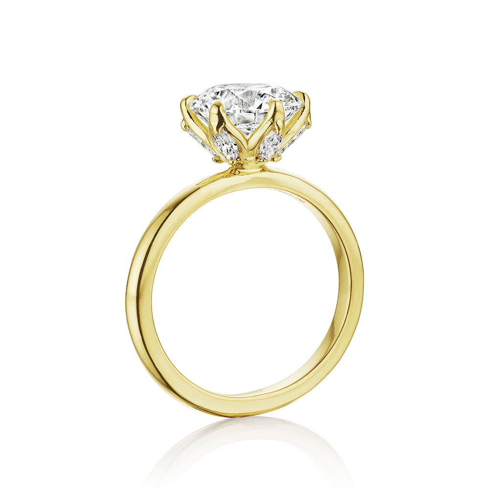 Round Brilliant Lotus Setting in 18K Yellow Gold | Marisa Perry by Douglas Elliott