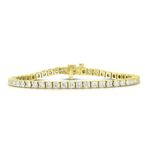 5 Total Carat Weight Round Brilliant Cut Diamond Tennis Bracelet 14k Yellow Gold