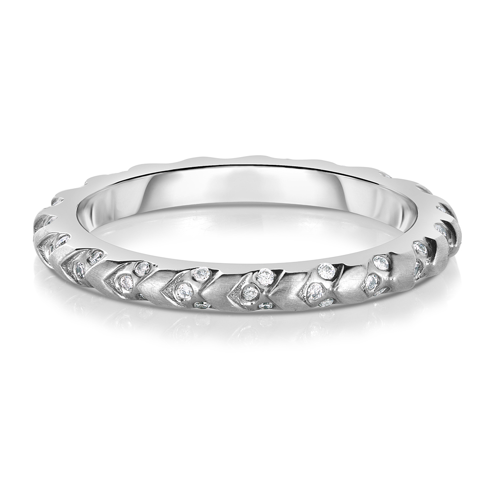 DE Wheat Diamond Wedding Band in Platinum